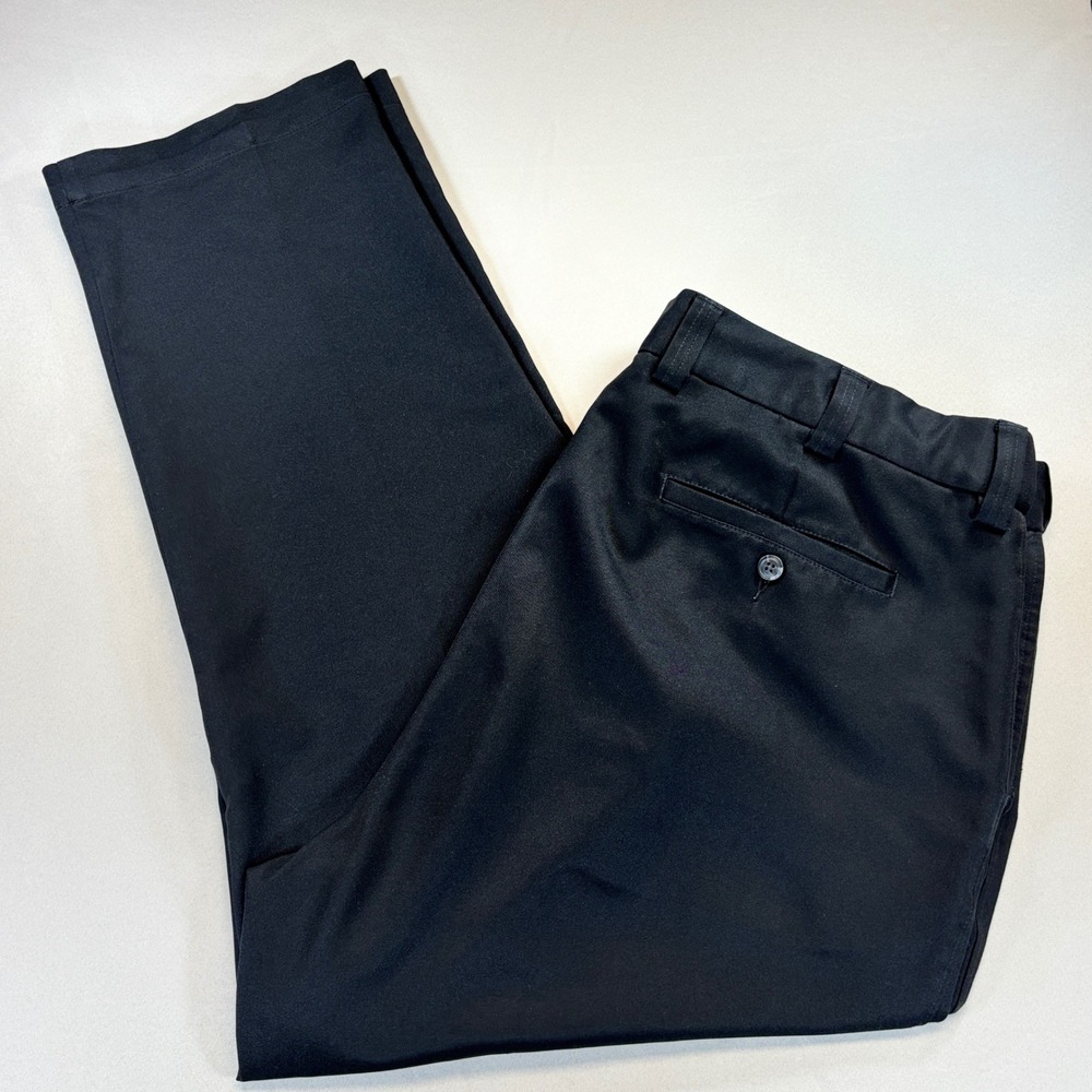 Oak Hill Dress Pants Mens 42x30 Black Flat Front Trousers Work Business Casual